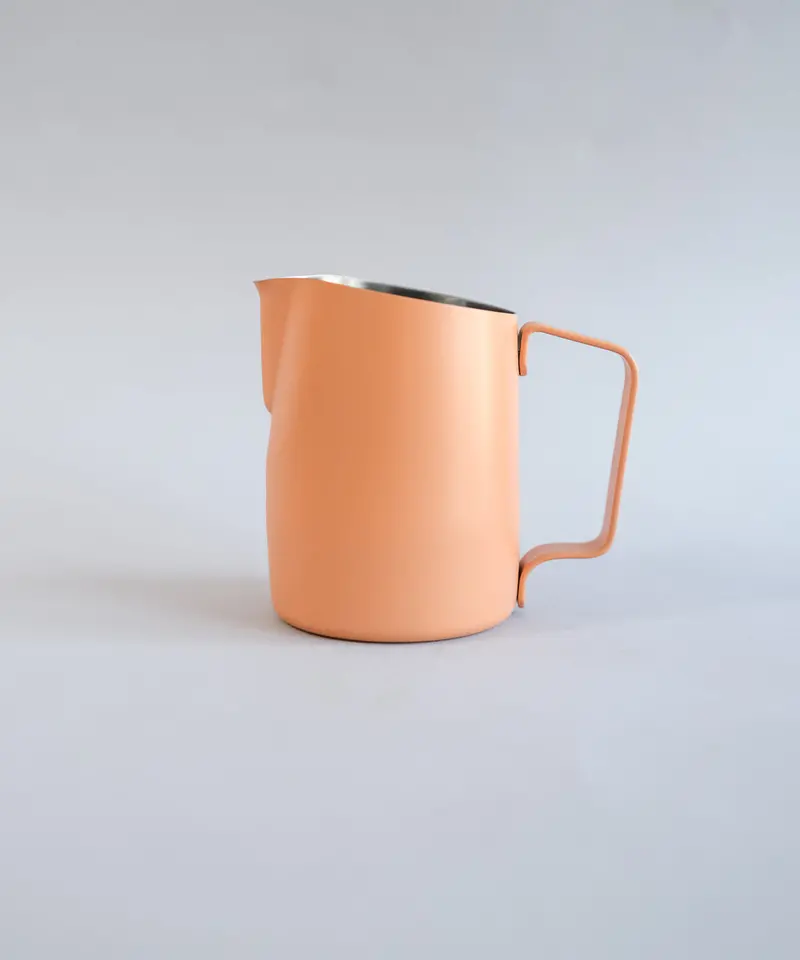 15Oz Slow Pour Supply® X Wpm Latte Art Pitcher With Wide Spout In Creamsicle 1