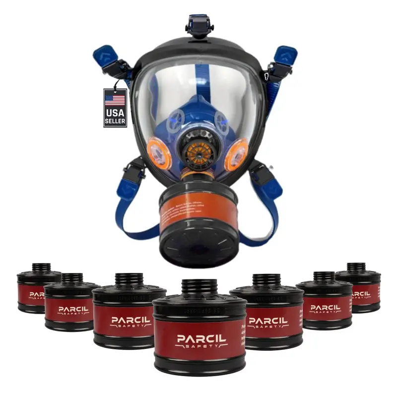 7 P-D-1 Organic Vapor Particulate Filter Canisters - Free St-100X Survival Gas Mask! 1