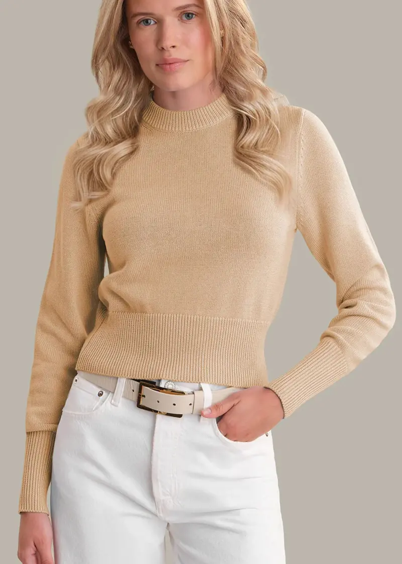 Adeline Cropped Cotton Sweater 1
