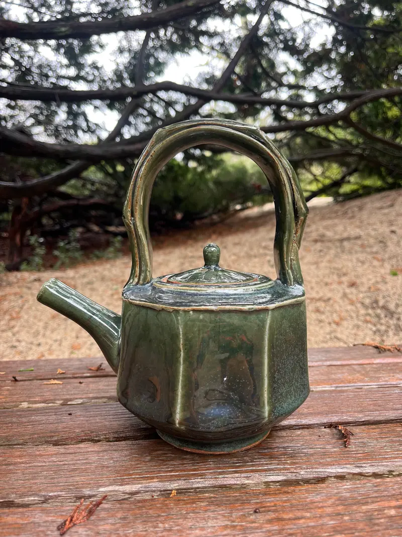 Ann Barzola Green Teapot 1
