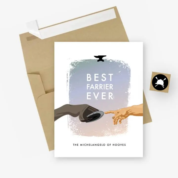 Best Farrier Ever Equestrian Greeting Card 1