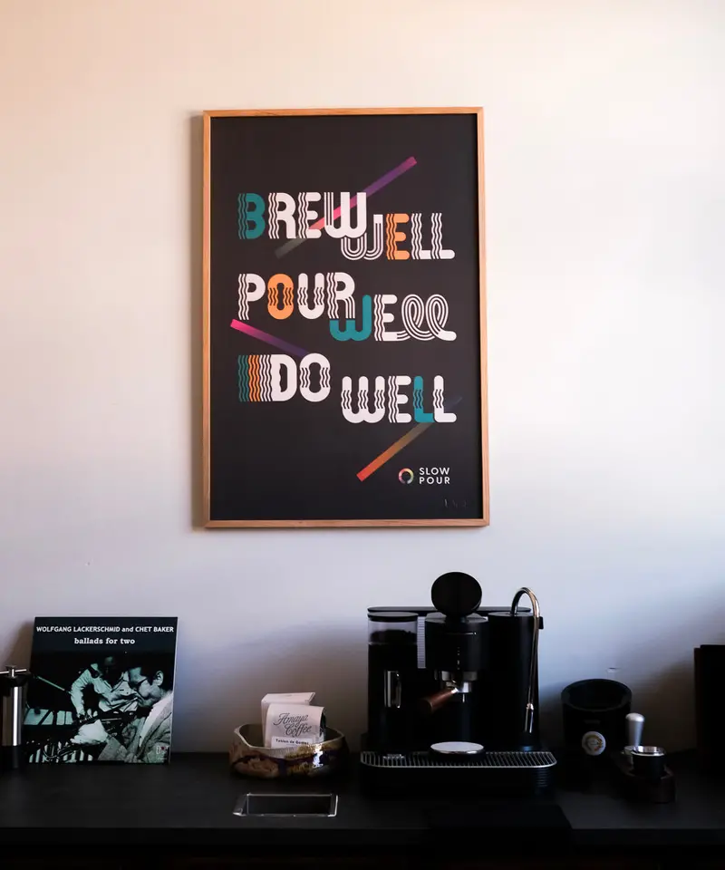 Brew Well Pour Well Do Well Digital File For Poster Print File 18 X 24 : 2025 Slow Pour Supply Mantra Wall Paper 1