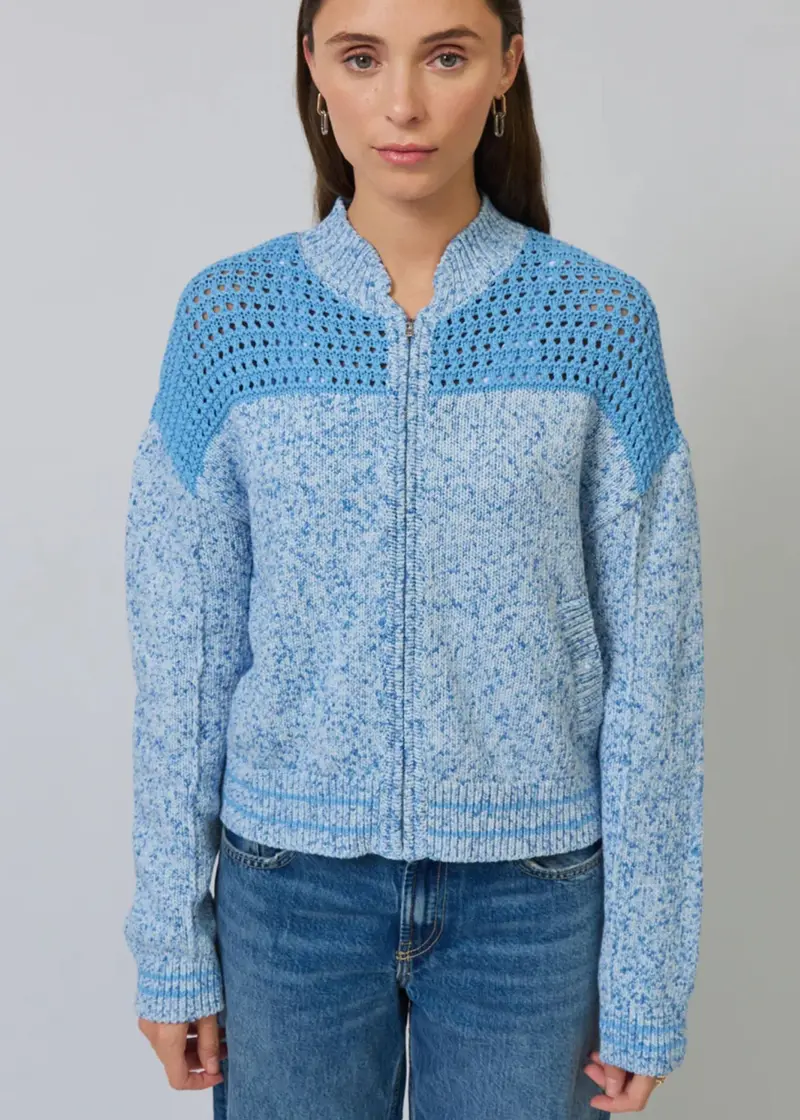 Clover Mesh Sweater Bomber 1