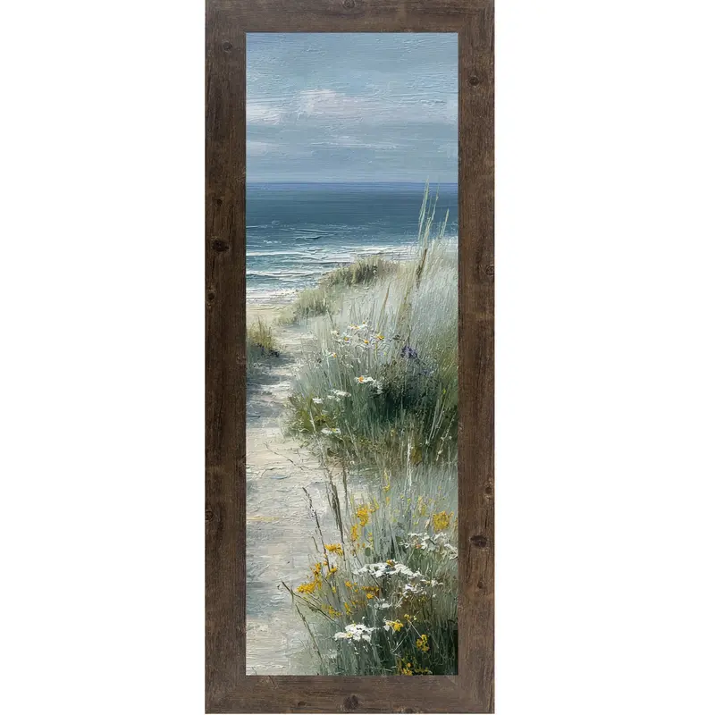 Coastal Path Right Panel Wall Art – Beach Dune Narrow Portrait Scenic Decor (Sb928) 1