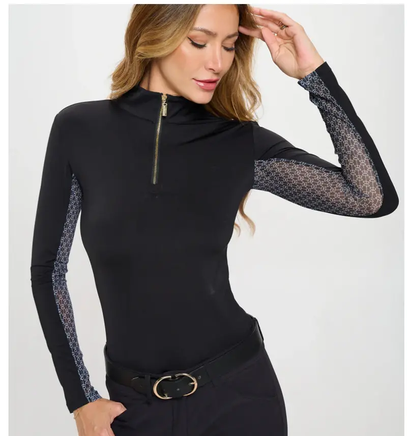 Dancing Equestrian Sunshirt Solid With Print On Mesh 1