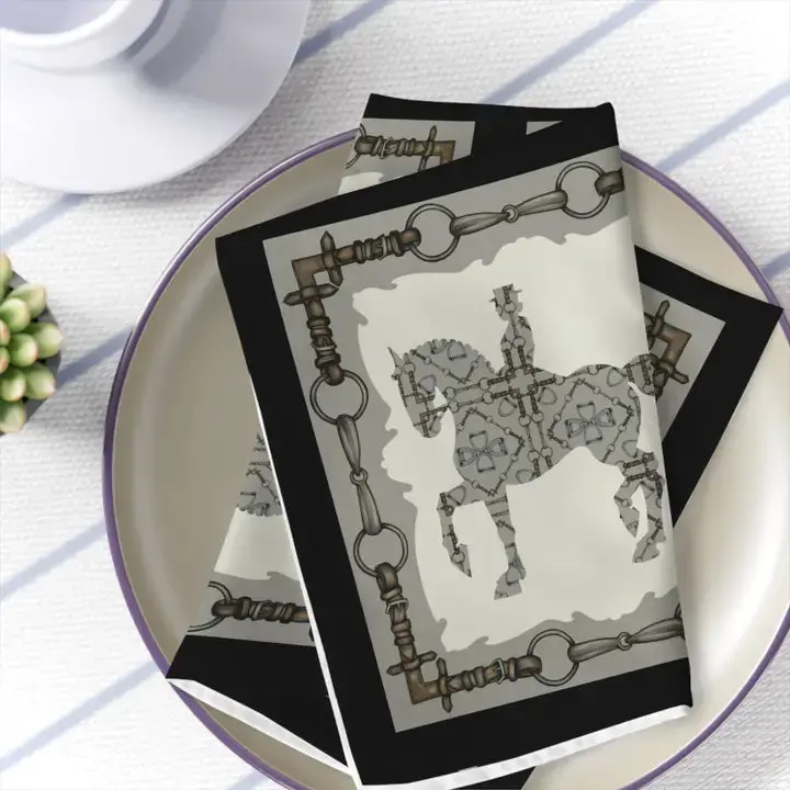 Dressage Snaffle Bit And Stirrup Napkins 1