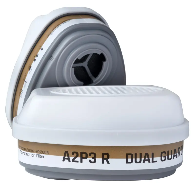 Dualguard A2p3 Bayonet Cartridge Set – Organic Vapor & Particulate Protection (Pair) 1