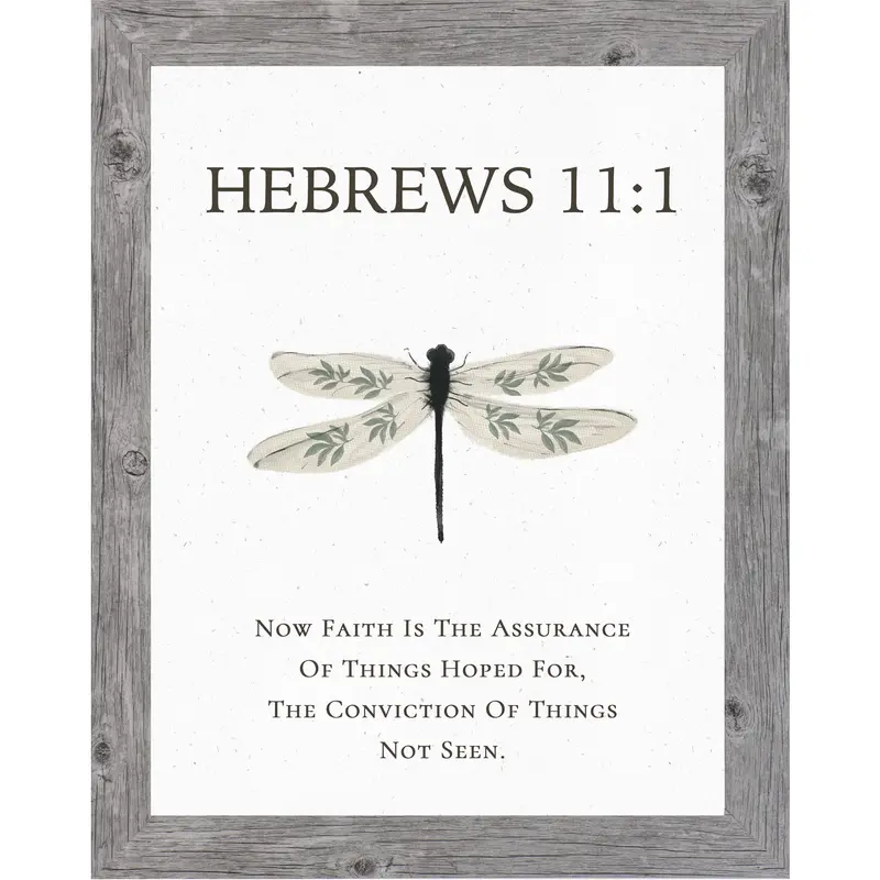 Faith Is The Assurance – Hebrews 11:1 Wall Art – Christian Dragonfly Artwork – Framed Bible Verse Decor (Sb167) 1