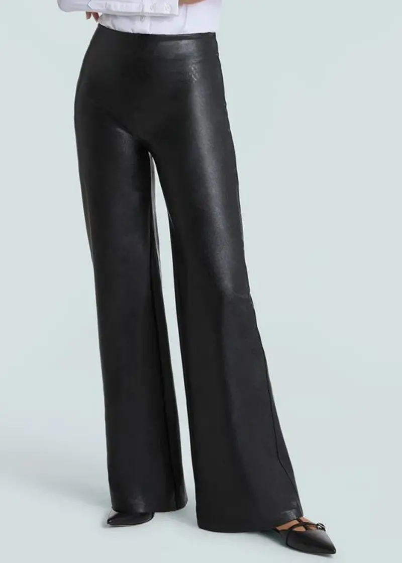 Faux Leather Wide Leg Pant 1