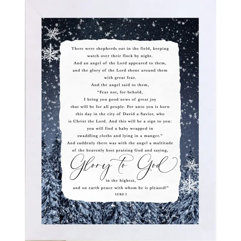 “Glory To God In The Highest” – Angels Appeared To The Shepherds, Luke 2 Christmas Wall Art (Sa417) 1