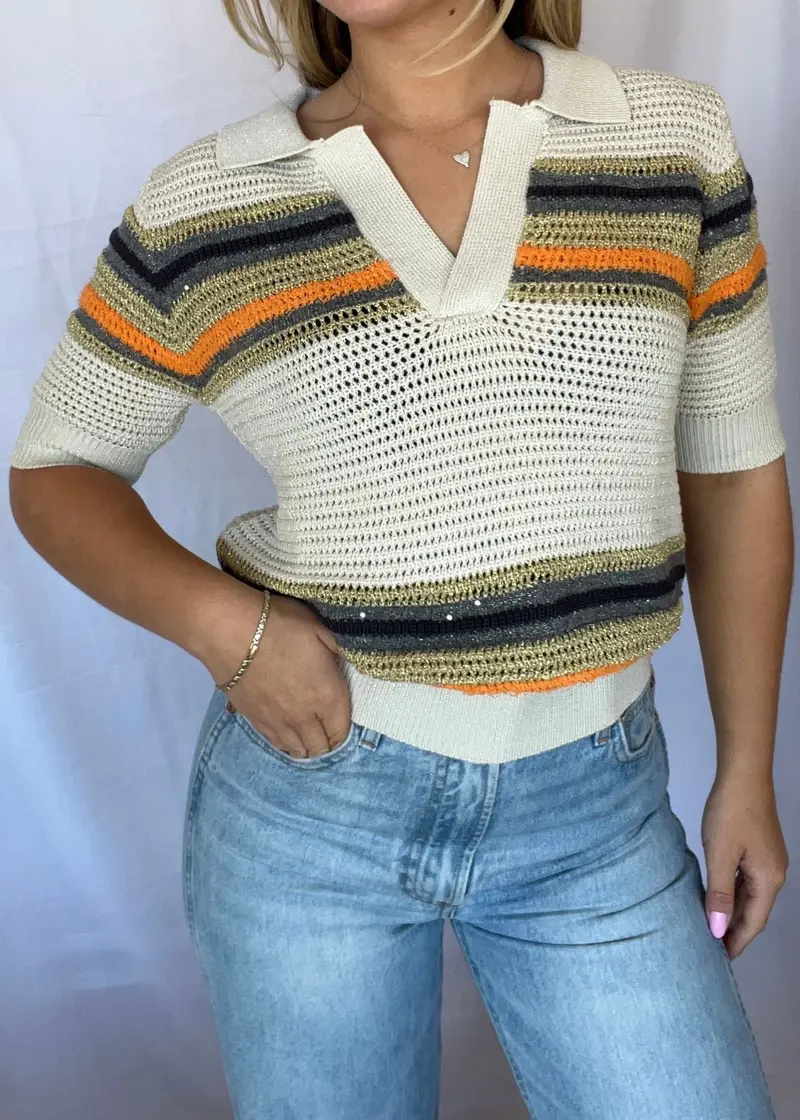 Harbor Stripe Knit Polo 1