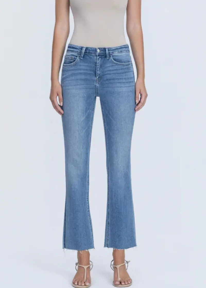 High Rise Crop Flare Jeans 1