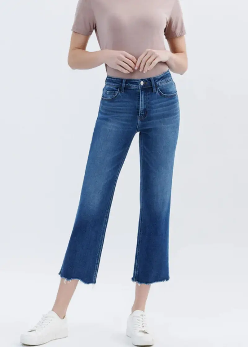 High Rise Crop Straight Jeans 1