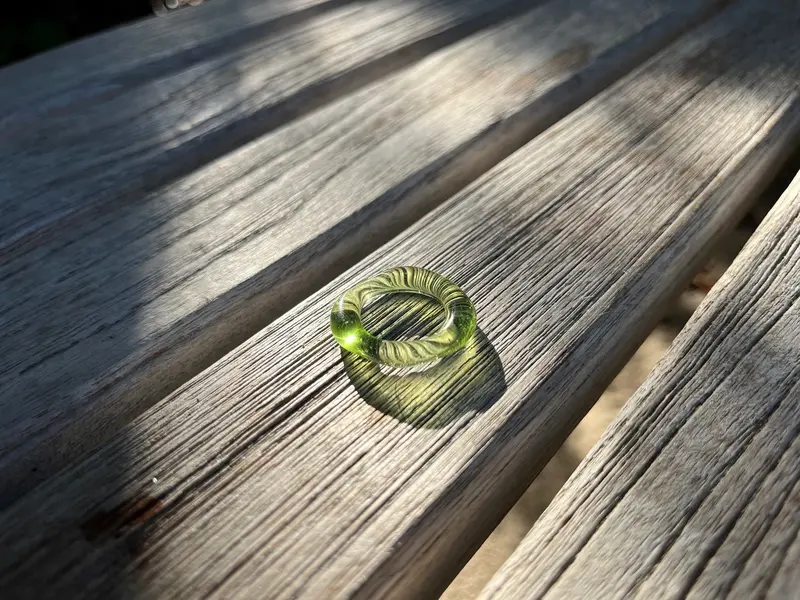 Jane D'arensbourg Green Glass Ring 1