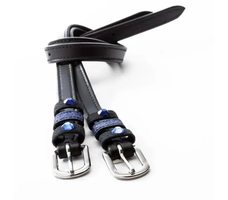 Kavalkade Spur Straps Black "Ocean" Blue Crystal 1
