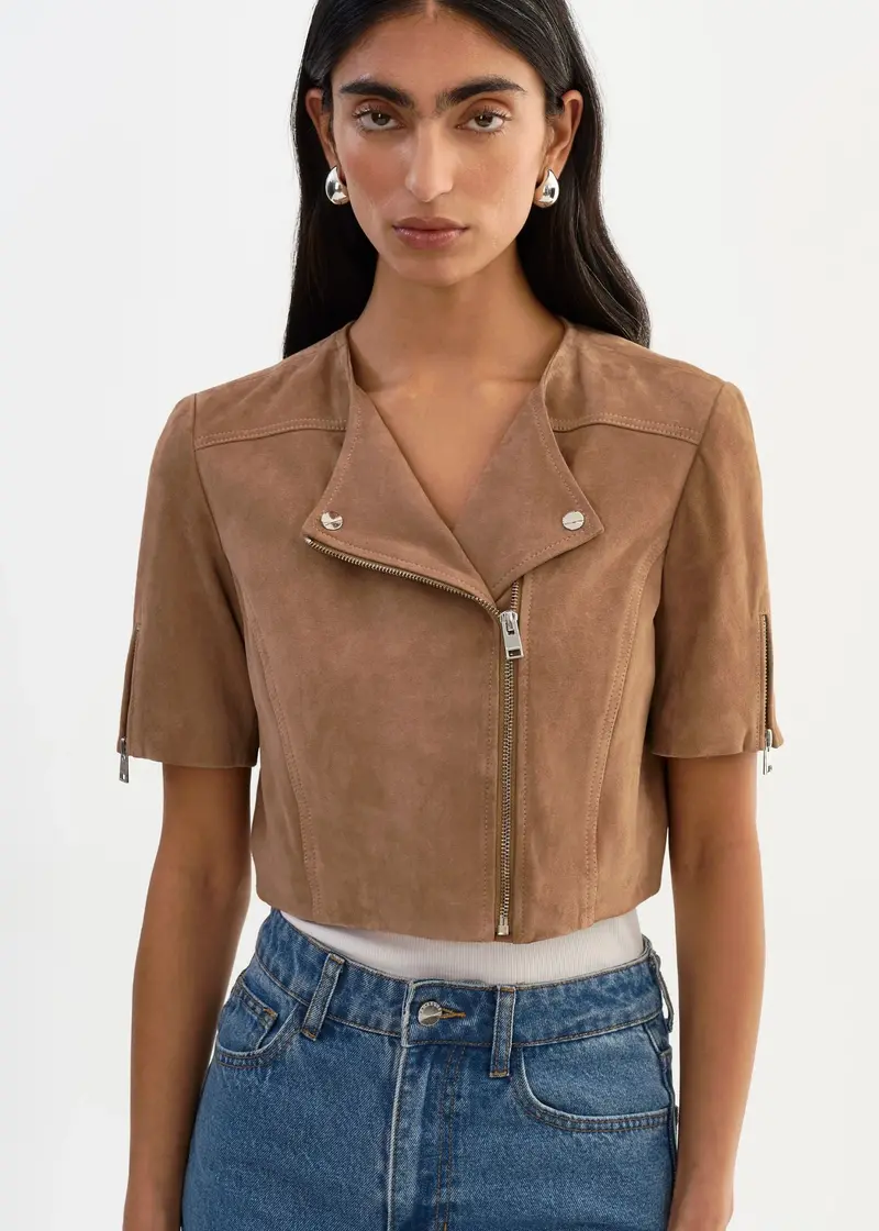 Kirsi Suede Cropped Jacket 1