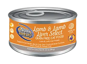 Nutrisource Grain Free Lamb & Lamb Liver Select Canned Cat Food 1