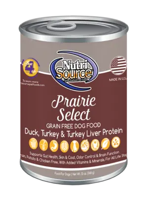 Nutrisource Grain Free Prairie Select Canned Dog Food 1