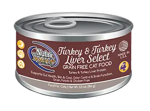 Nutrisource Grain Free Turkey & Turkey Liver Select Canned Cat Food 1