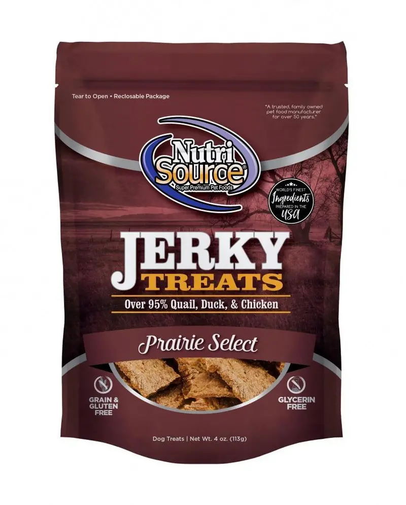 Nutrisource Prairie Select Grain Free 95% Quail, Duck, & Chicken Jerky Dog Treats 1