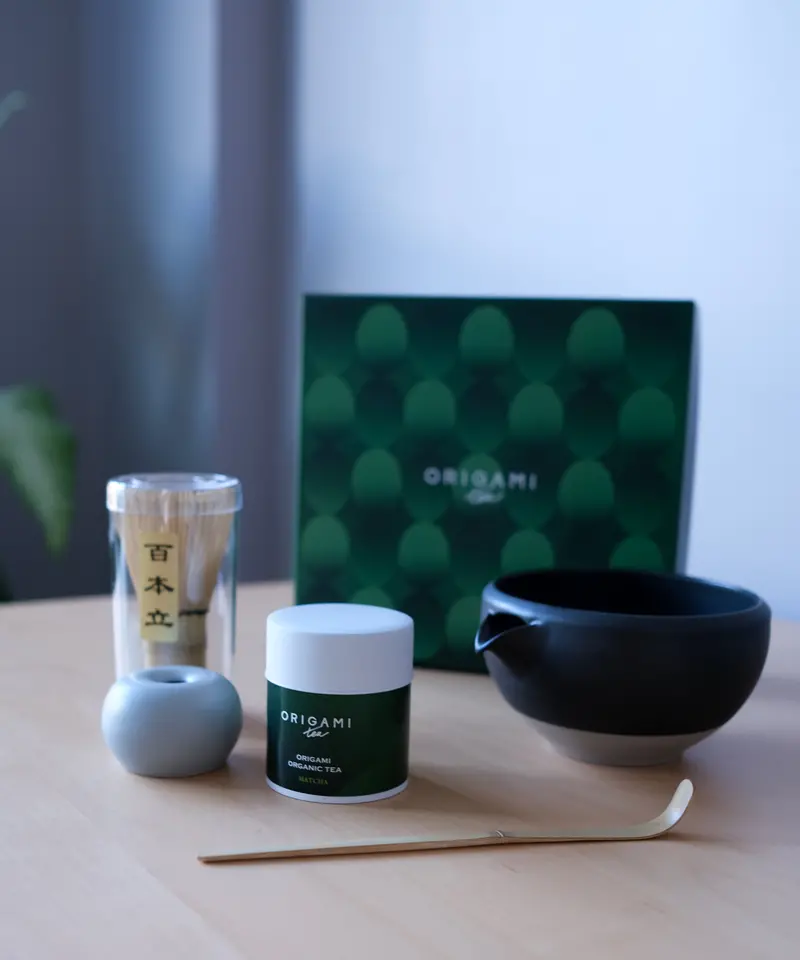 Origami Katakuchi Matcha Bowl Pour 5-Piece Gift Set 1