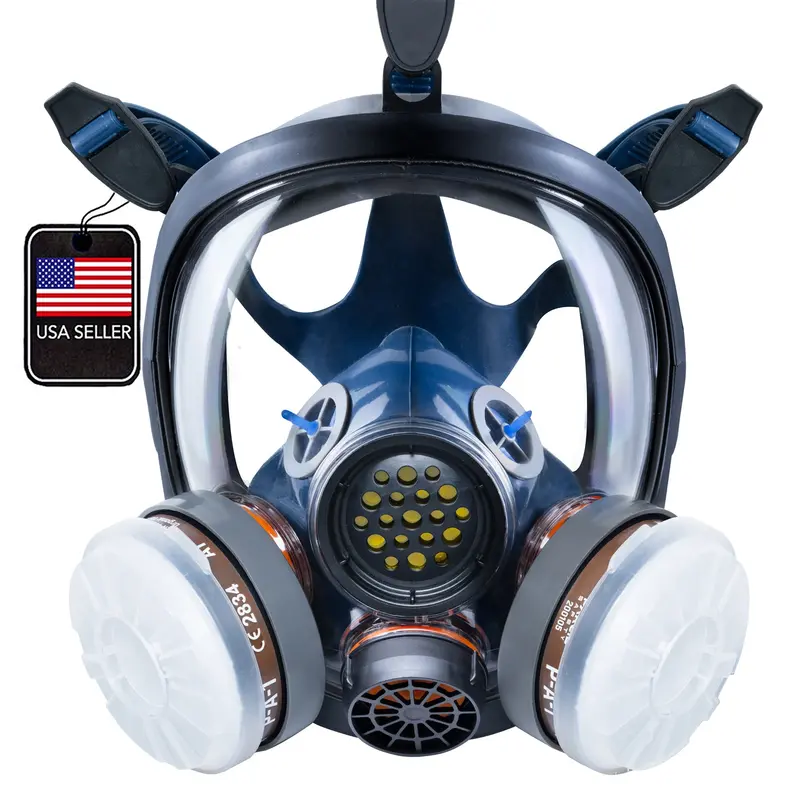 Pd-100 Full-Face Air Purifying Respirator (Apr) With A1 Organic Vapor (Ov) With P2 Particulate Filter 1