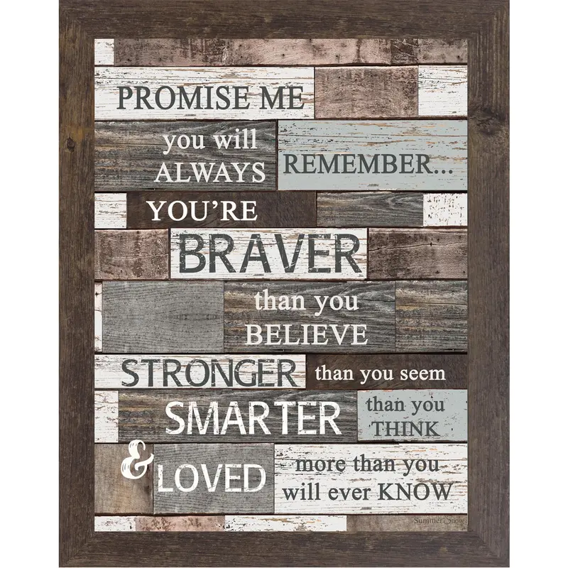 Promise Me You’Ll Always Remember – Slatted Wood Inspirational Framed Wall Art (Ssa114) 1