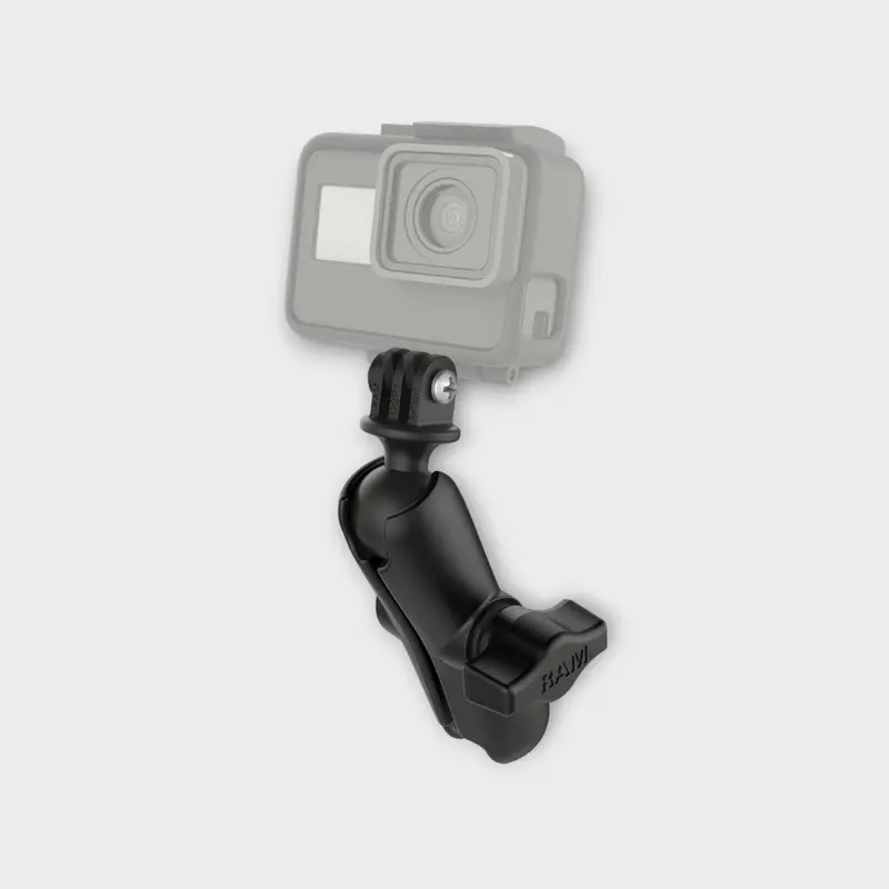 Ram® Double Socket Arm With Universal Action Camera Adapter 1