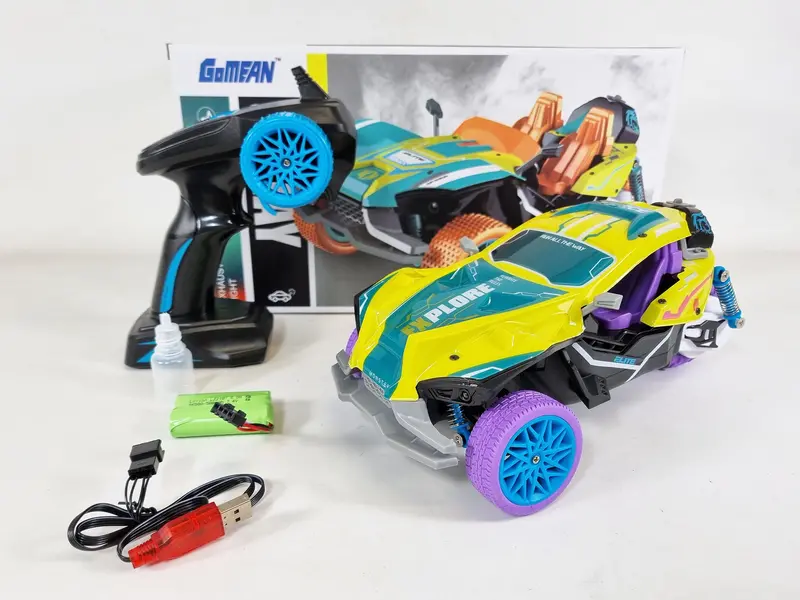 Rc Buggy Off Road Trike Rc Car Rock Climbing Radio Control Led Lights Real Smoke Motorbike Toy Rubber Wheels 1