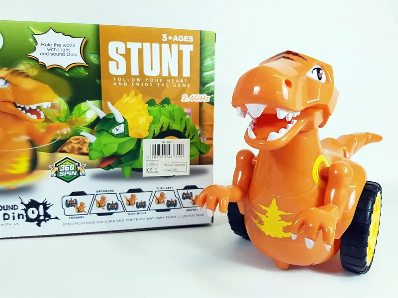 Rc Robot Dinosaur Battery Remote Control Walking Stunt 360 Spin Sound Lights Toy 1