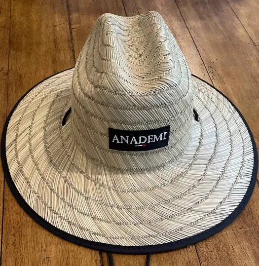 Ri Straw Hat W/Print Under Brim 1