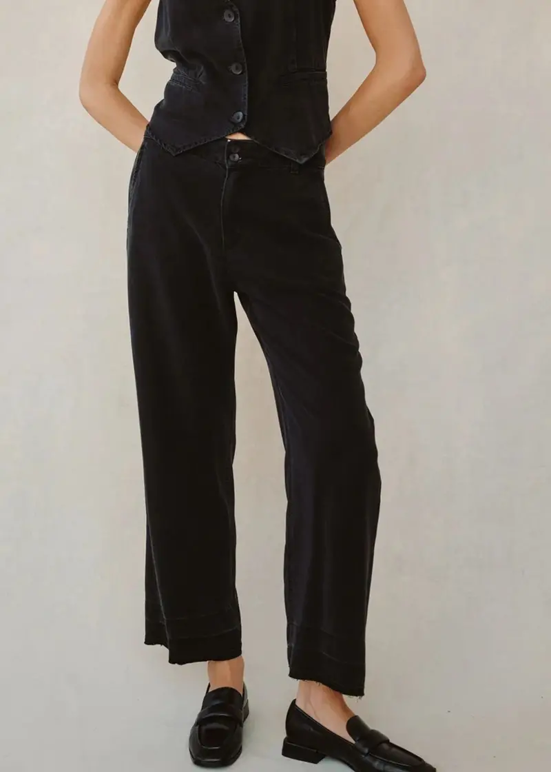 Saige Open Hem Wide Leg Crop Pant 1