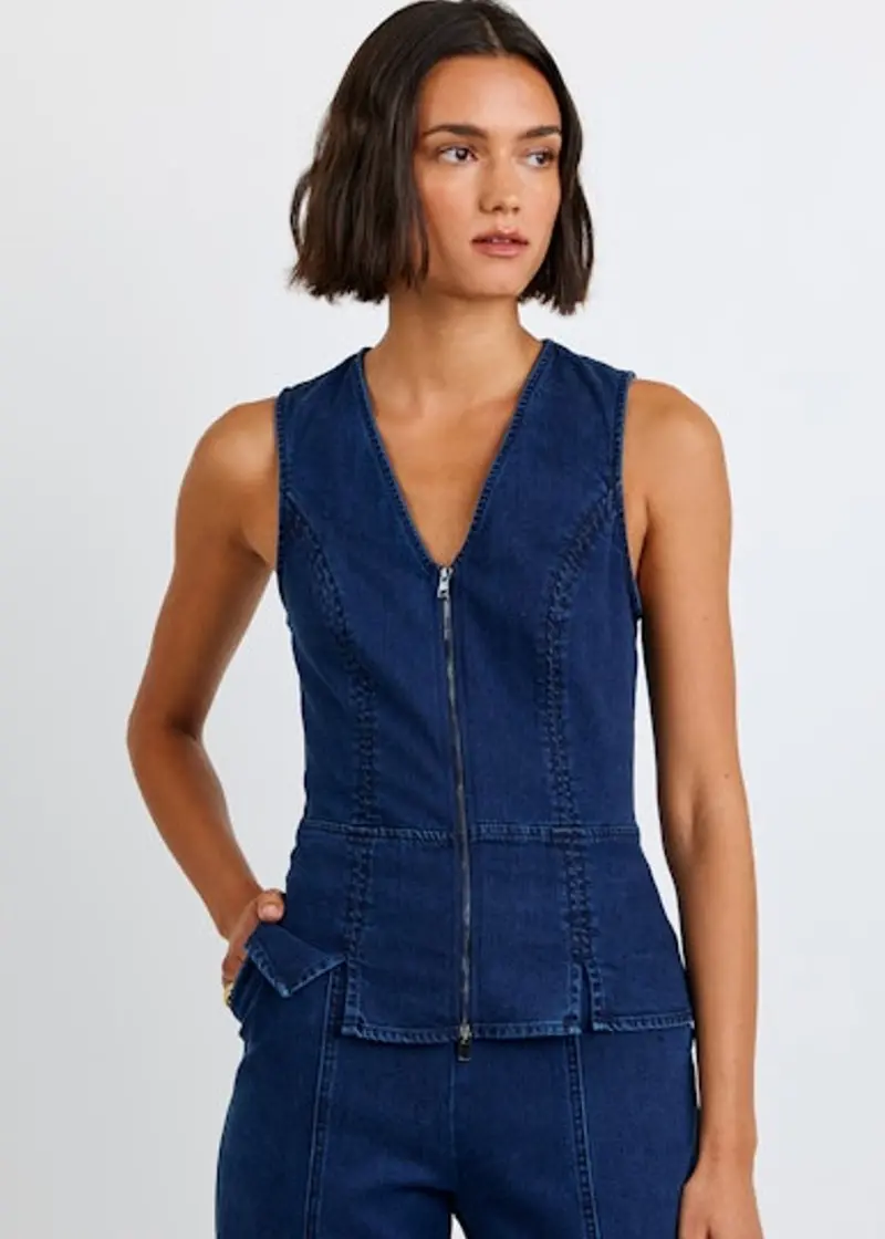 Seamed Zip Vest 1