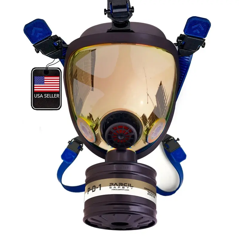 St-100X Burnt Bronze Mirrored - Full Face Respirator Gas Mask With Organic Vapor And Particulate Filtration 1
