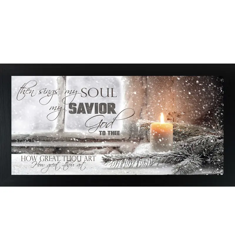 Then Sings My Soul My Savior God To Thee – How Great Thou Art Christmas Wall Art, Winter Christian Candle Decor Ss1542 1
