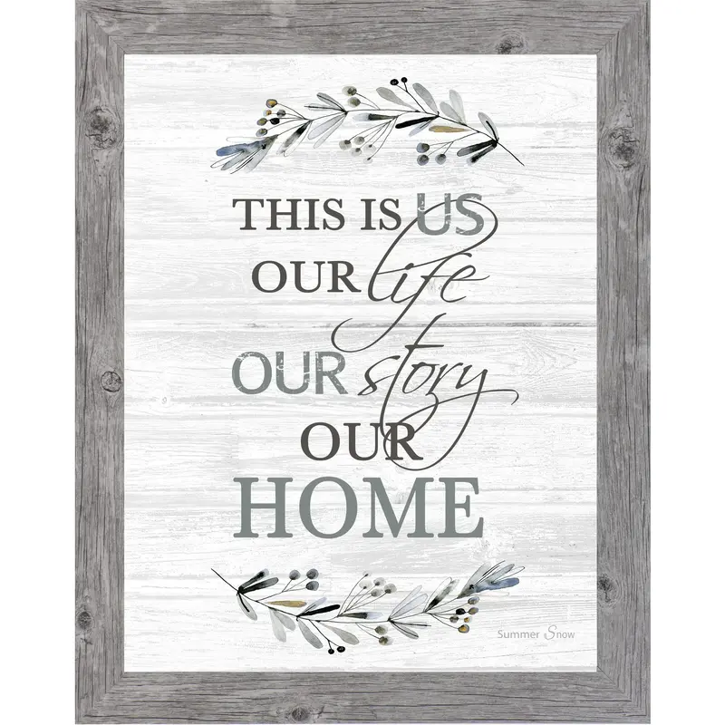 This Is Us Wall Art – Our Life Our Story Our Home | Neutral Vertical Farmhouse Decor (Ssa41) 1