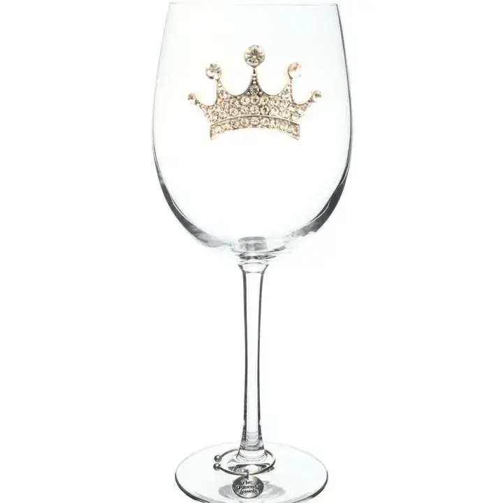 Tqj Tiara / Bit Jeweled Stem Wine Glass 1