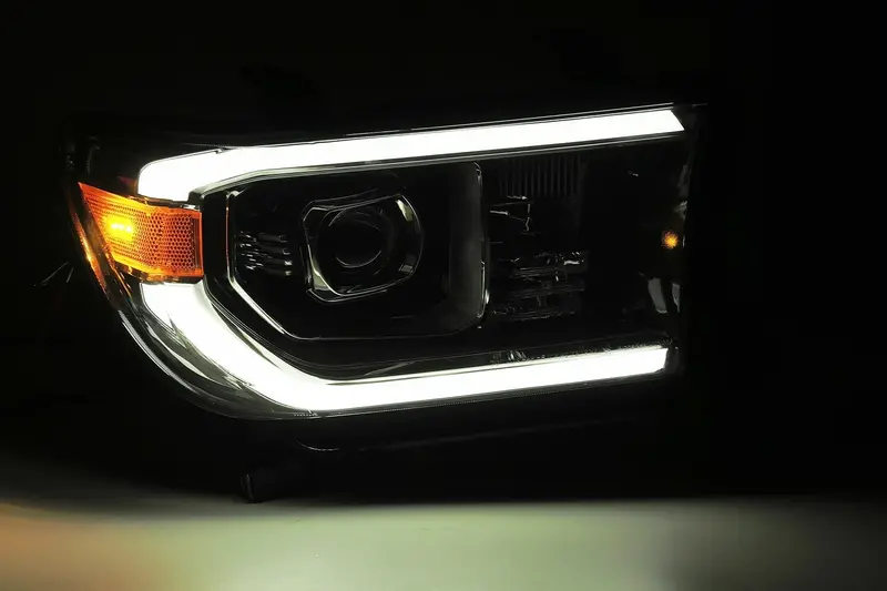 Alpharex 880714 Plank-Style Projector Headlights – Midnight Black Finish 1