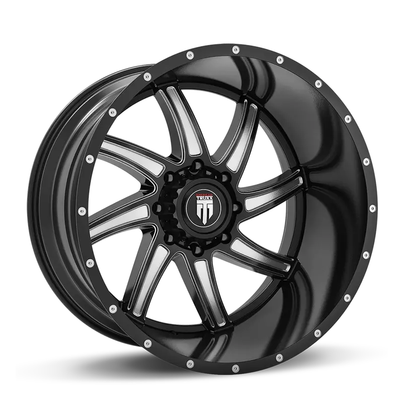 American Truxx At162-2185M-24 At162 Vortex Black/Milled 20X10 5-139.7 -24Mm 87.1Mm 1