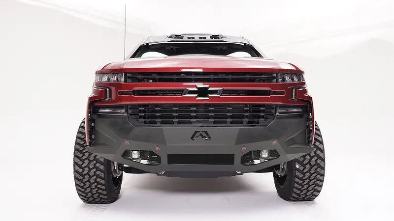 Fab Fours Cs19-D4051-B Vengeance Front Bumper; Uncoated/Paintable; W/No Guard; W/Sensors; 1