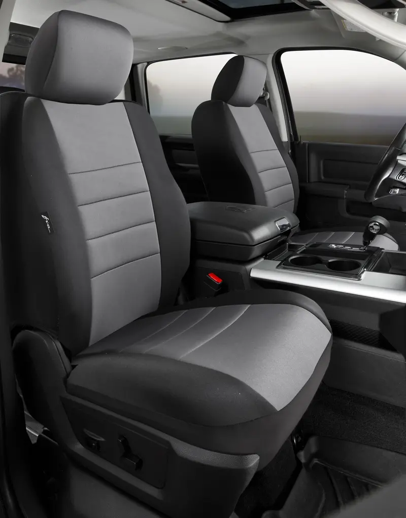 Fia Np97-38 Gray Neoprene Custom Truck Seat Covers – Bucket Style With Adjustable Headrests 1