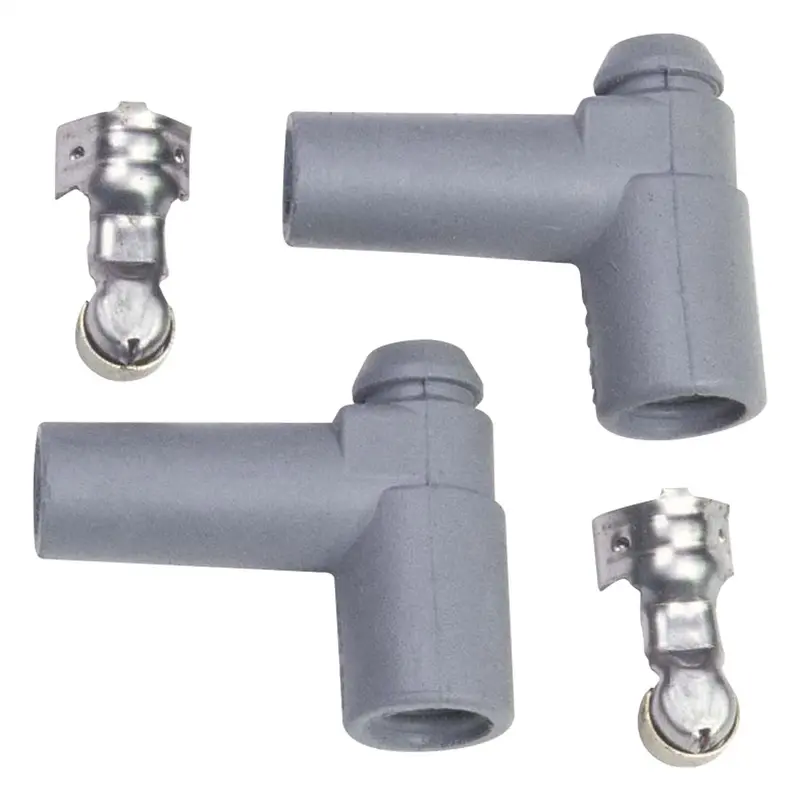 Msd 3320 Spark Plug Boot And Terminal; Hei Style 90 Deg.; Silicone; 2/Card; 1