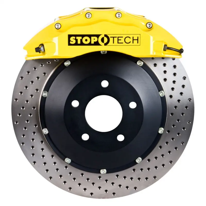 Stoptech 83.508.6D00.82 Big Brake Upgrade Kit – Two-Piece Floating Front Rotors With Calipers 1
