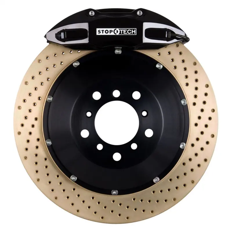 Stoptech 83.646.0057.54 Big Brake Kit – Front, Black Calipers & Two-Piece Slotted Rotors 1