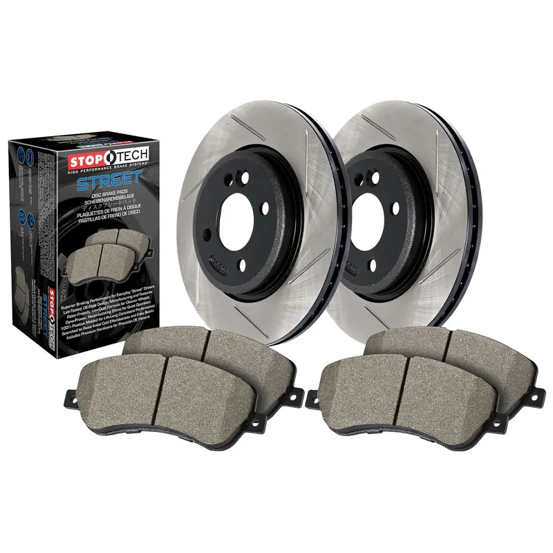 Stoptech 937.66047 Street-Focused Slotted Front Brake Kit – Axle Pack 1