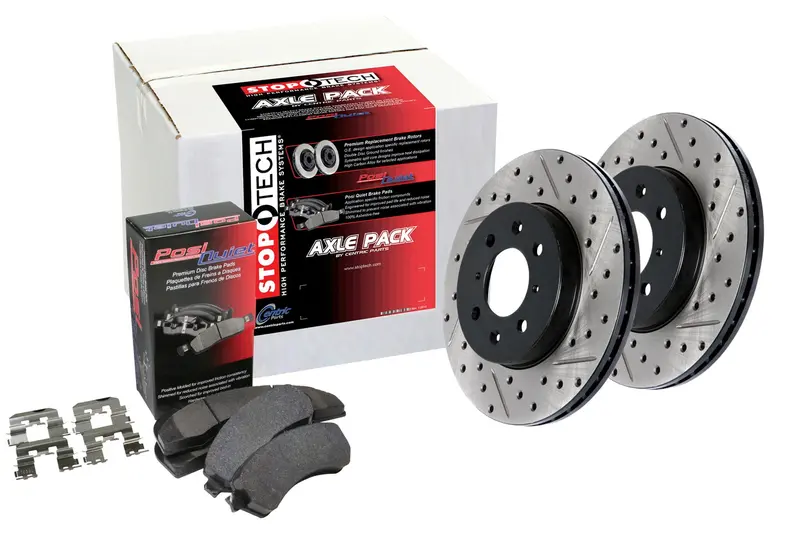 Stoptech 938.40012 Drilled & Slotted Front Brake Kit For Street Performance Vehicles 1