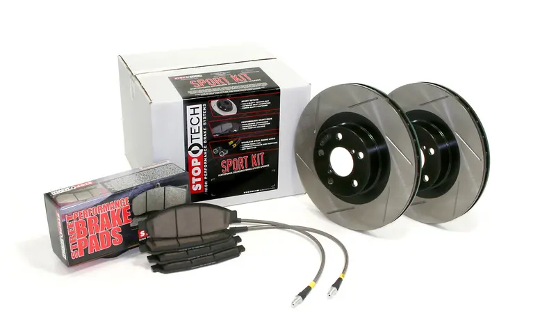 Stoptech Sport Brake Kit – Slotted Rotors, Front Axle Pack With Lines 1