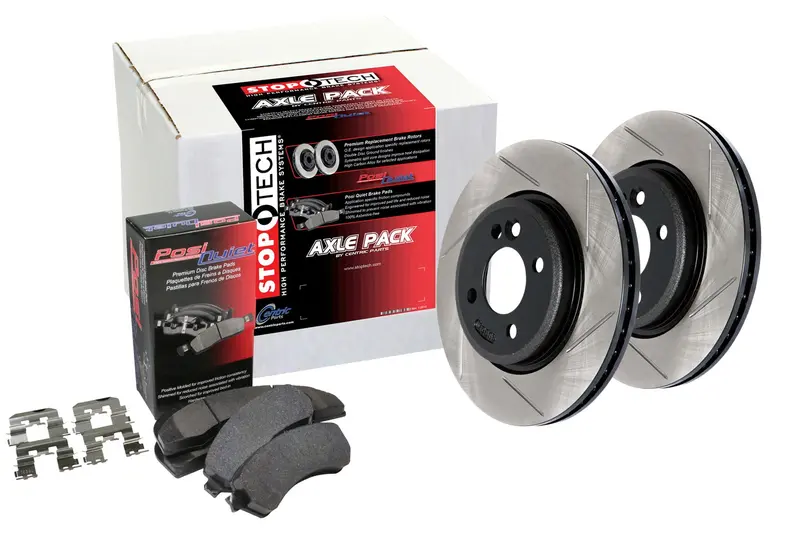 Stoptech Street Rear Brake Kit – 937.65521 Slotted Rotors And Pad Set For Enhanced Stopping Power 1