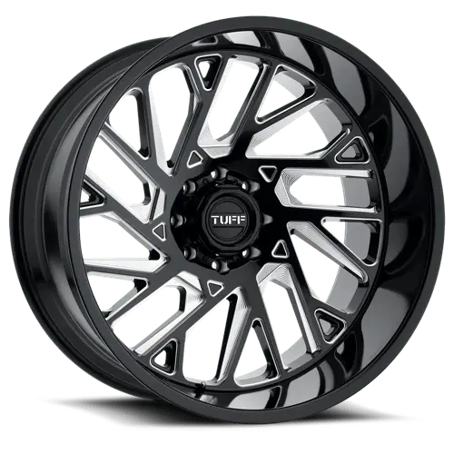 Tuff Tut4B 22X12 Wheel – 6X5.5 Bolt Pattern, -45Mm Offset, Gloss Black Machined Finish 1